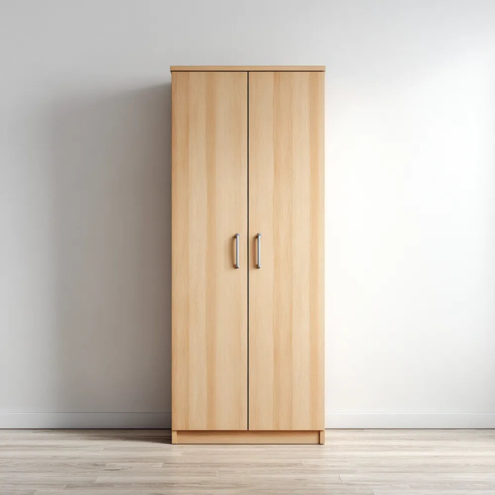 Wardrobe Wooden 200x80x60 cm - Light Oak - Contemporary Design