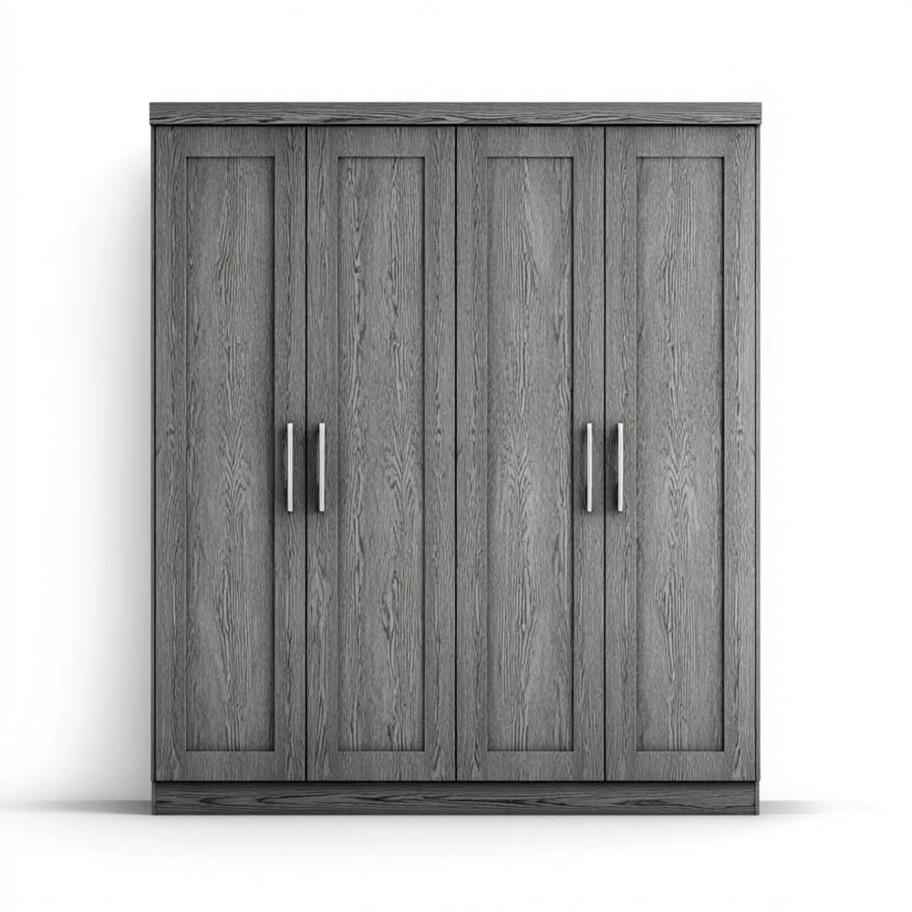 Wardrobe Solid Wood 180x200x60 cm - Grey - Modern Design