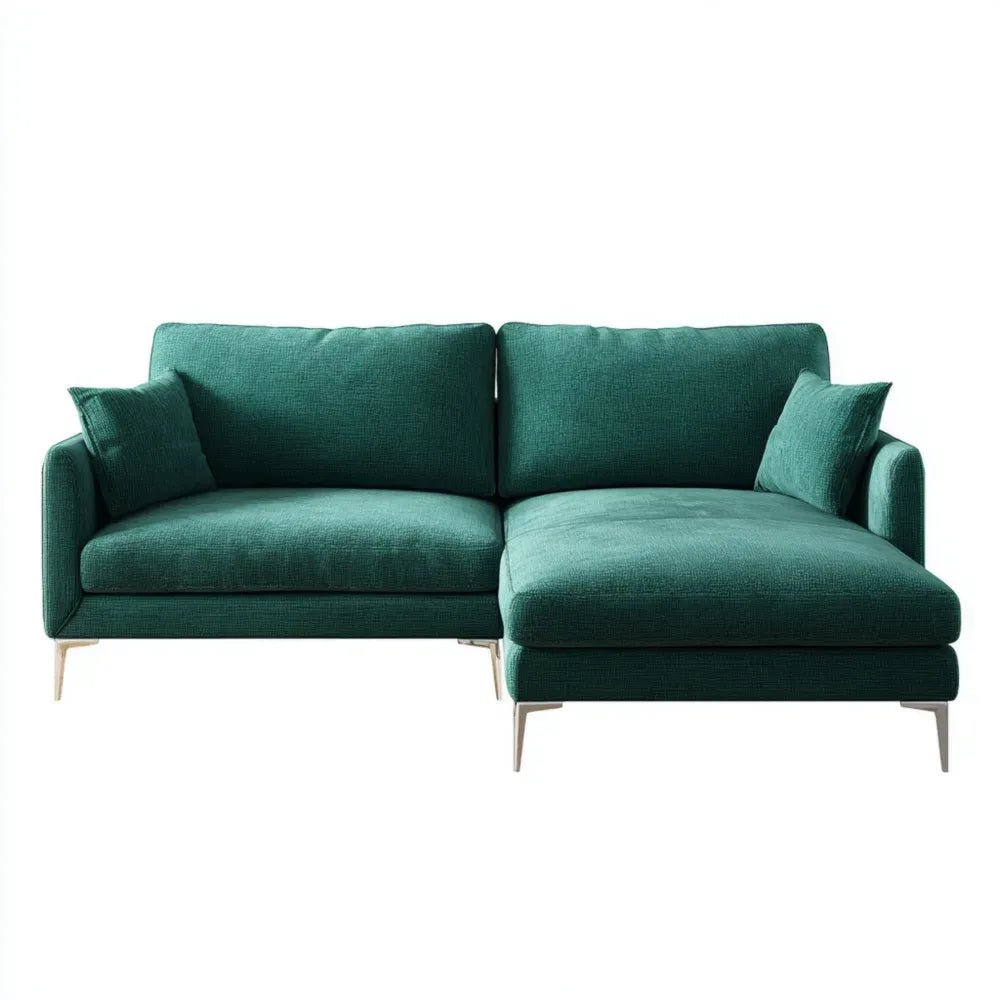 Sectional Sofa Fabric Upholstery 250x160x85 cm - Teal - Modern Design