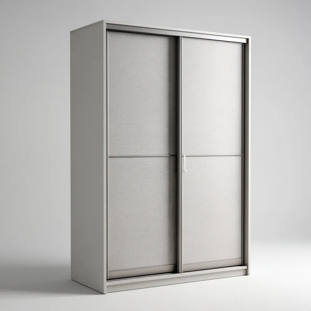 Wardrobe with Sliding Doors 180x60x200 cm - White - Modern Design