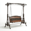 Garden Swing Chair 120x60x180 cm - Metal and Wood - Brown - Vintage Design