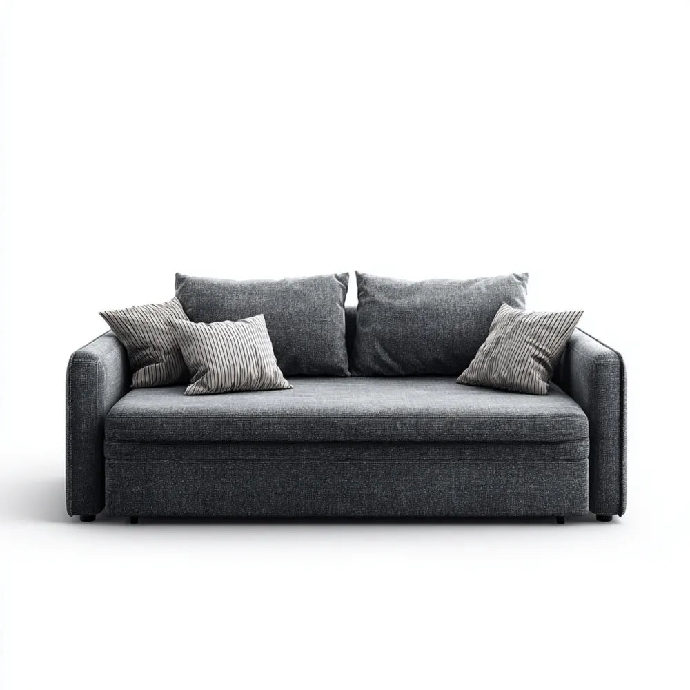 Sofa Bed Fabric Upholstery 200x90x85 cm - Dark Gray - Modern Design