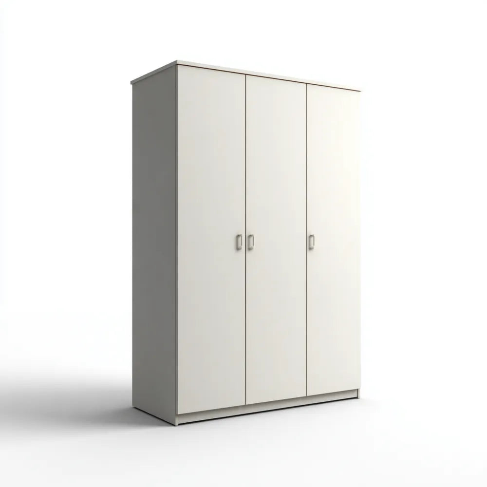 Wardrobe 3-Door 150x58x200cm - White - Modern Design